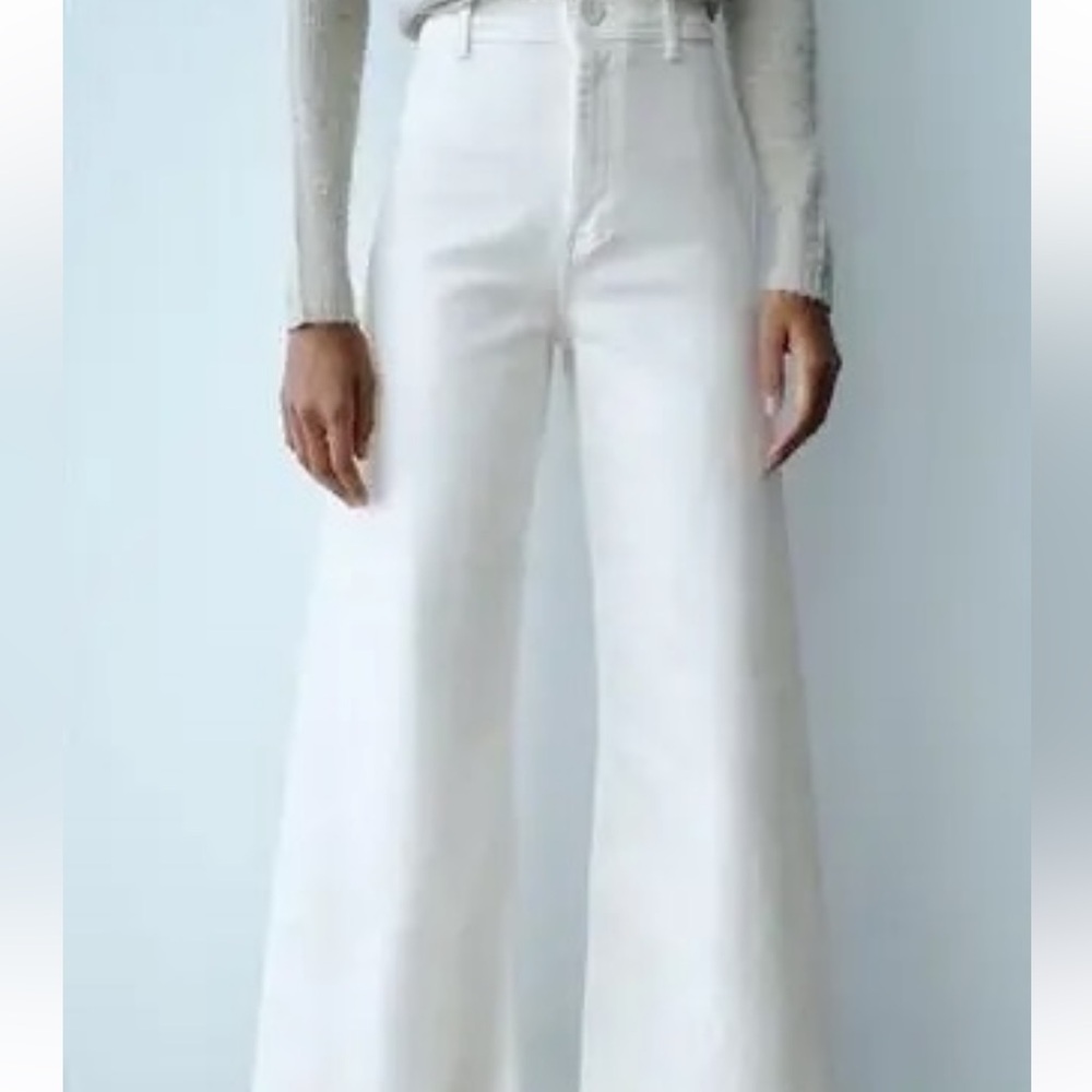 Zara Cream Marine Straight Pants
